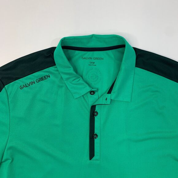Galvin Green Polo Shirt Mens L Large SLIM Fit Stretch Performance Golf - Picture 3 of 11